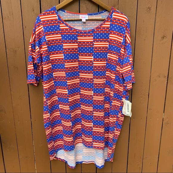 LulaRoe | NWT Size Small American Flag Irma Top - Picture 2 of 8
